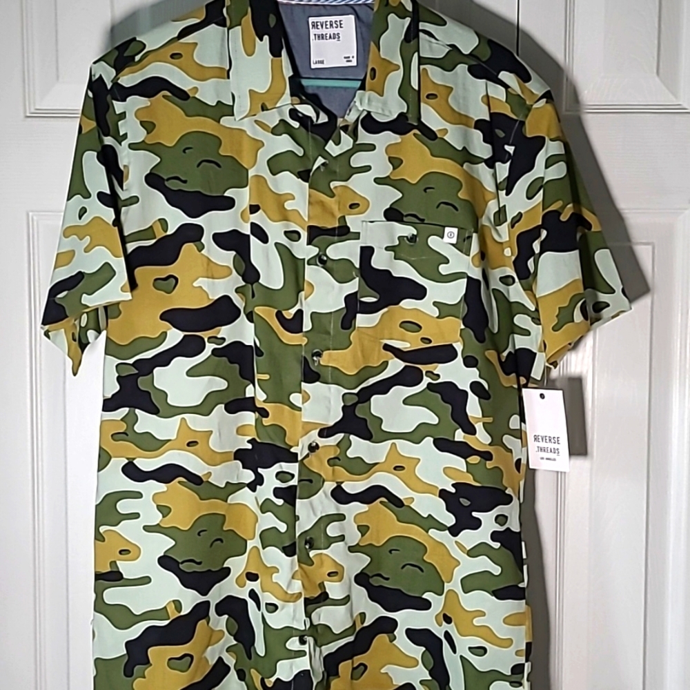 Reverse Threads Men's Short Sleeve Button-up Shirt